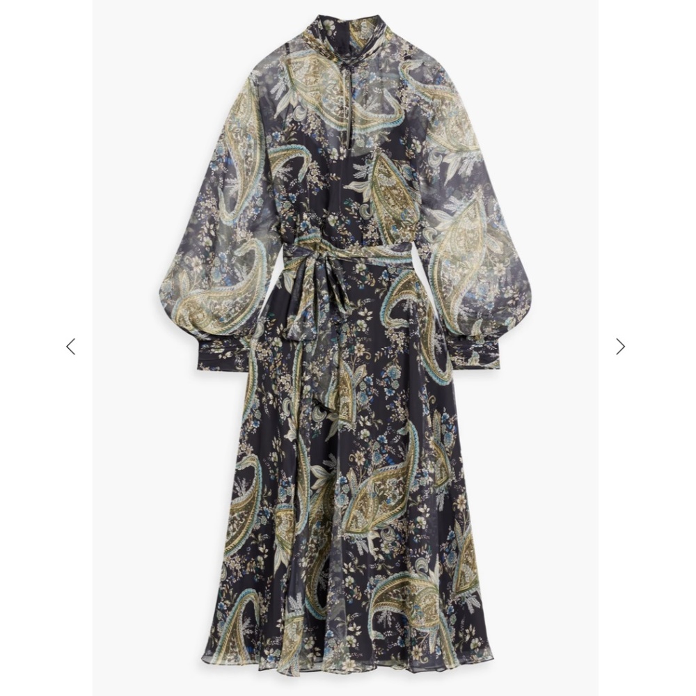 MIKAEL AGHAL Cutout paisley-print chiffon midi dress